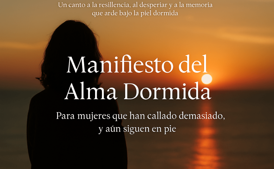 Mujer mirando una puesta de sol, imagen del manifiesto “El Alma Dormida” sobre la resiliencia femenina.