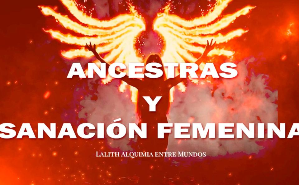 Retrato simbólico de una mujer espiritual reconectando con su linaje femenino a través de los arquetipos ancestrales.