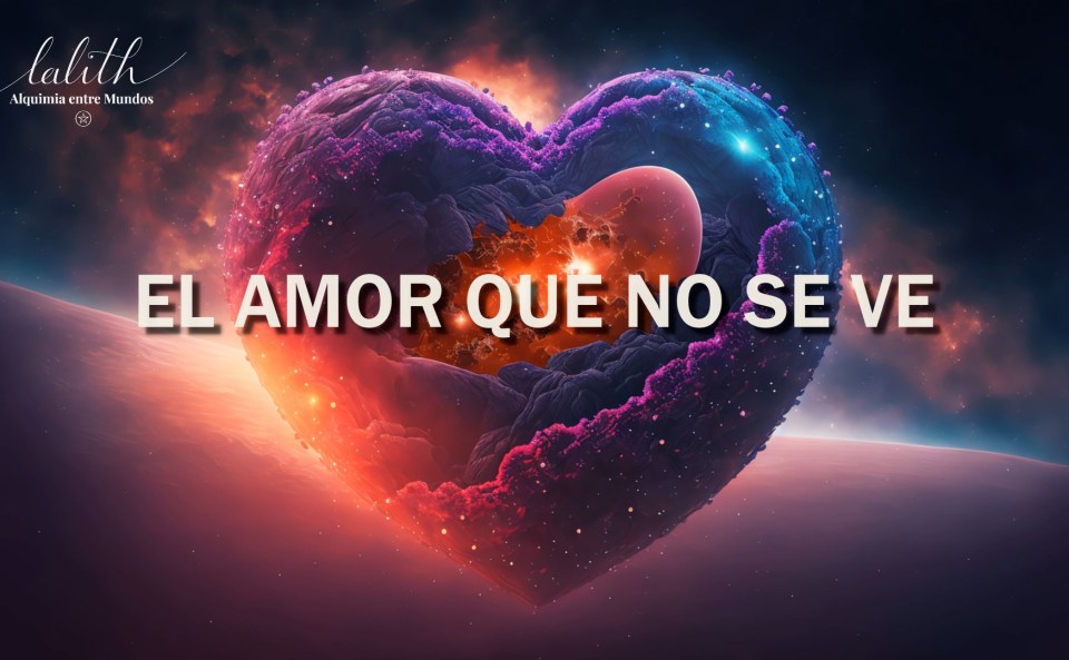 Amor real representado por un corazón luminoso en el espacio, símbolo del amor que no se celebra pero sostiene la vida.